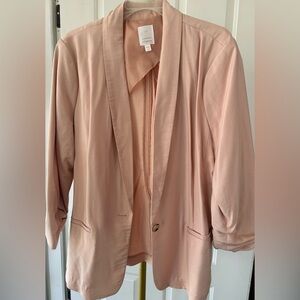 LC Lauren Conrad Light Blush Pink Draped Blazer